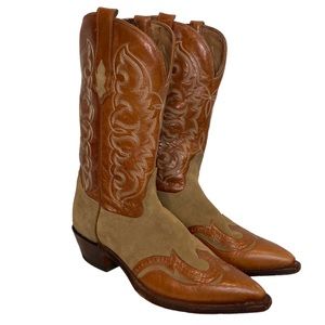 Tony Lama Western Block Heal Cowboy Boots Size 8B